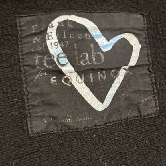 Frank & Eileen Tee Lab Asymmetrical Zip Up Moto Sweatshirt Black Cropped XS - Picture 8 of 10